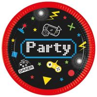 Papirnati tanjuri s uzorkom za gamersku zabavu, set od 8 komada, 20 cm