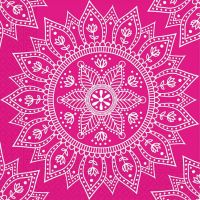 Mandala fuksija-bijeli set papirnatih salveta – 2-slojni, 33x33 cm, 20 komada