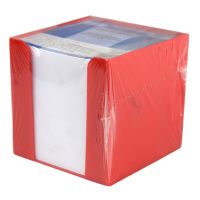 Blok za bilješke u crvenom držaču, 750 listova, 9x9x9 cm