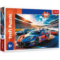 Brzi automobili na trkaćoj stazi - puzzle od 100 dijelova - Trefl