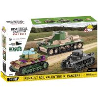 COBI: Panzer I, Renault R35 i Valentine IX – 3 u 1 građevinski set (2740)