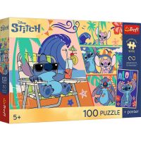 Disney Stitch Ljetni dani na plaži UFT puzzle s posterom, 100 komada - Trefl