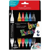 Faber-Castell: Black Edition Shake & Paint dvostrani markeri u boji, set od 6 komada, 3 mm i 1 mm