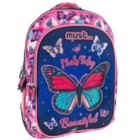 Must: Školska torba s tri pretinca s uzorkom leptira, ruksak 32x18x43cm - m/u/Must-Skolska-torba-s-tri-pretinca-s-uzorkom-leptira-ruksak-32x18x43cm-1.jpg