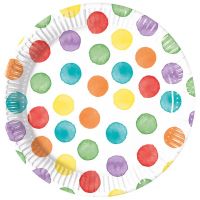 Papirnati tanjur s bijelom pozadinom i šarenim točkicama, set od 8 komada. - p/a/Papirnati-tanjur-s-bijelom-pozadinom-i-sarenim-tockicama-set-od-8-komada-1.jpg