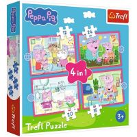 Peppa prase - 4 u 1 puzzle od 12, 15, 20 i 24 dijelova - Trefl
