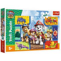Psići u ophodnji Psi i dinosauri puzzle od 100 dijelova - Trefl