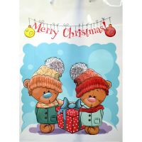 Vrećica za poklone s božićnim medvjedićima i natpisom Merry Christmas 32,5x45,5x10cm