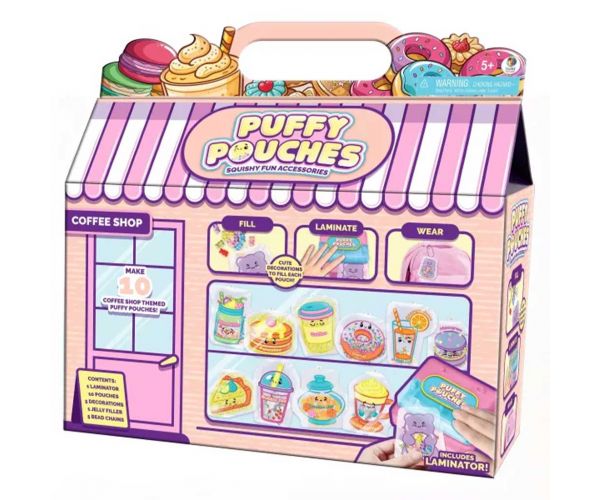 Puffy Pouches: Pufi charm dizajn set - kafić