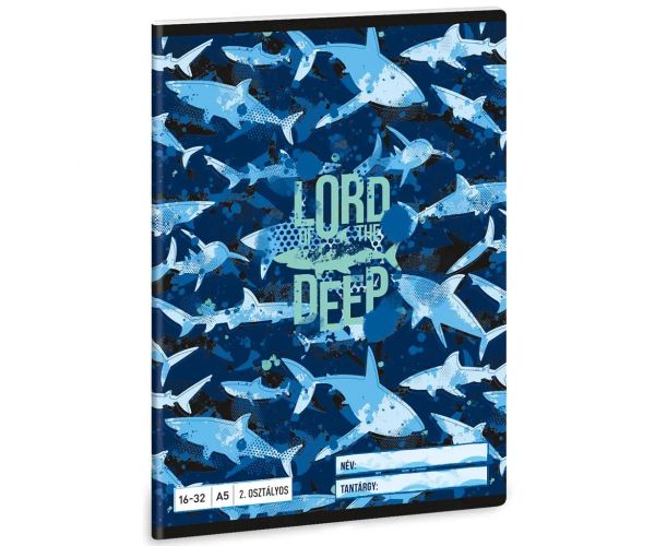 Ars Una: Lord of the Deep bilježnica s morskim psima za 2. razred, A5 linije