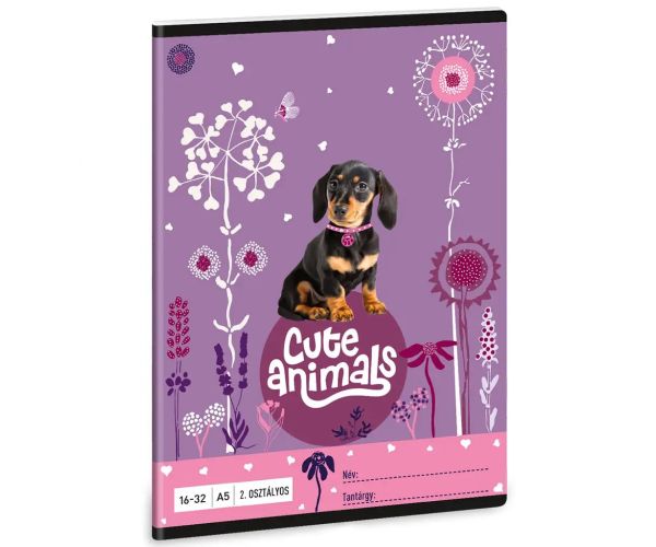 Ars Una: Cute Animals - Štene jazavčar 2. razredna bilježnica s crtama A/5