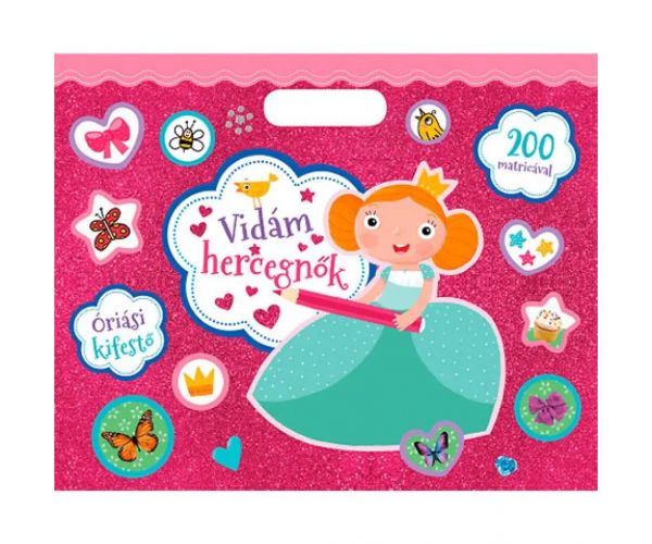 Divovski bojanka – Vesele princeze bojanka s naljepnicama