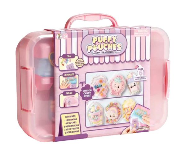 Puffy Pouches: Pufi charm dizajn set - šećerna vuna