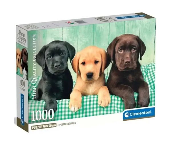 Tri mala labradora 1000 komada HQC puzzle s posterom - Clementoni