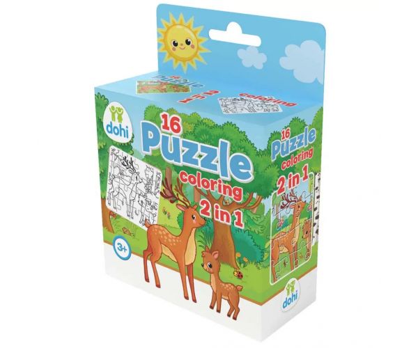 16 Darabos Színezős Puzzle 2 az 1-ben - Szarvas