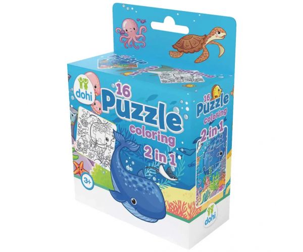 16 Darabos Színezős Puzzle 2 az 1-ben - Tenger