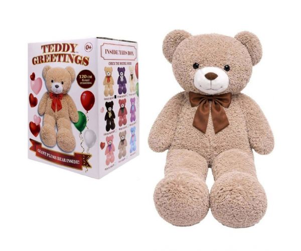 Teddy Greetings: Oat Cheer plišani medo bijeli u poklon kutiji 120cm