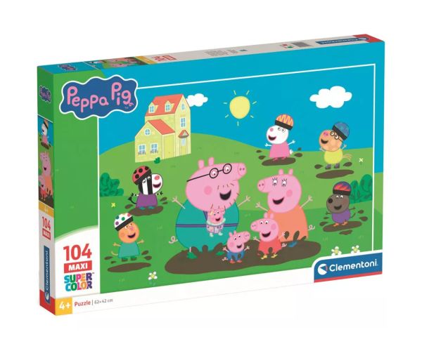 Peppa prasica Veselo skakanje po lokvama 104 komadni maxi puzzle – Clementoni