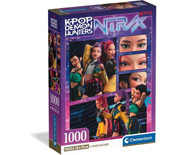 K-Pop Lovci demona - S puzzlom posterom od 1000 komada - Clementoni