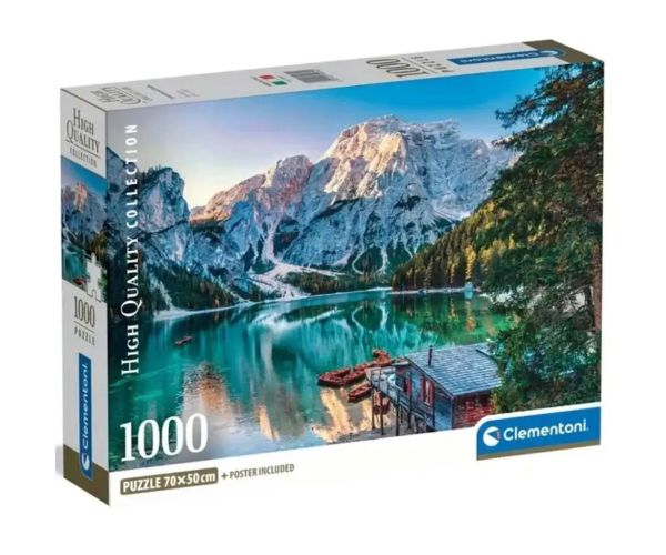 Smaragdno jezero Braies 1000 kom HQC puzzle s posterom - Clementoni