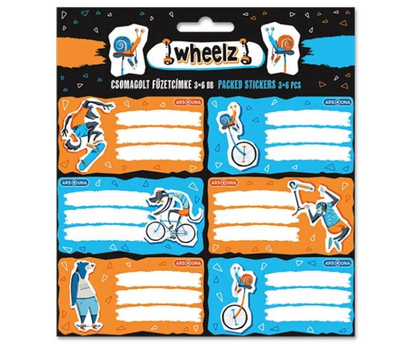 Ars Una: Wheelz naljepnica za bilježnicu 3x6 kom