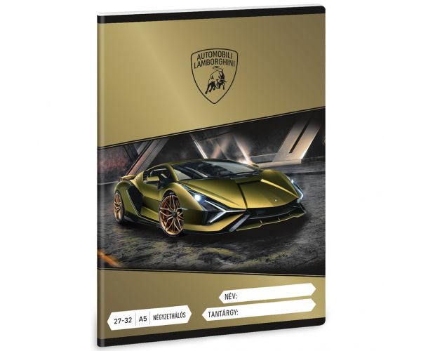 Ars Una: Žuta bilježnica s uzorkom Lamborghinija, s kvadratićima, A5 27-32