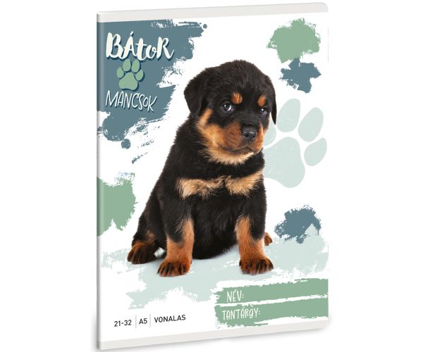 Ars Una: Hrabre Šape - Rottweiler bilježnica s crtama A/5 21-32