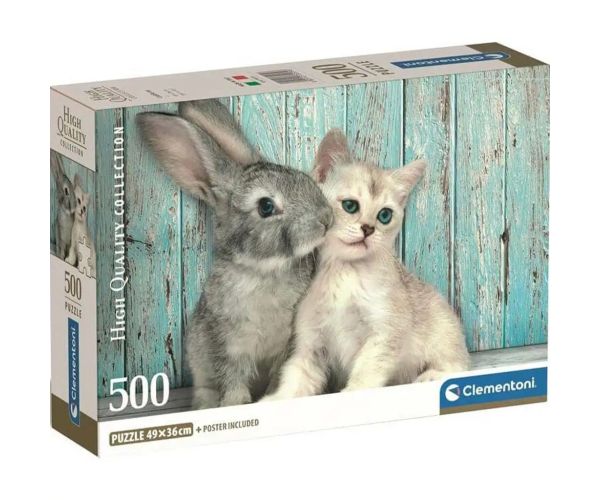 Mačka i zec prijateljstvo HQC 500-dijelni Compact puzzle - Clementoni