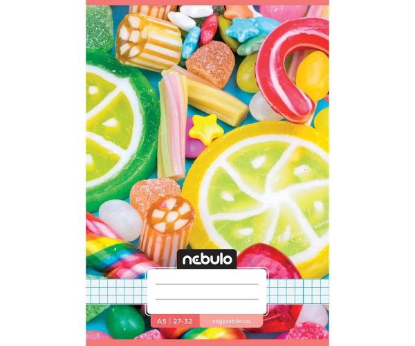 Nebulo: Bilježnica s uzorkom bombona, kvadratići, A/5, 27-32