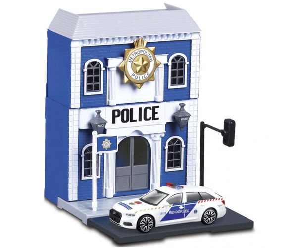 Bburago city - Audi A6 policijski auto i policijska postaja 1 /43
