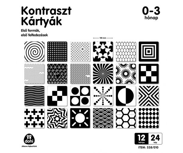 Kontrastne kartice za bebe od 0-3 mjeseca 12 komada