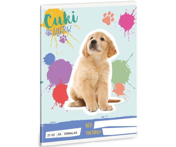 Ars Una: Slatke životinje - Golden retriever bilježnica s crtama A/5 21-32