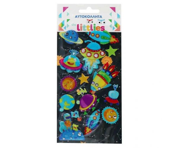 The Littlies: Astronaut 3D pufasti set naljepnica 10x22cm na listu