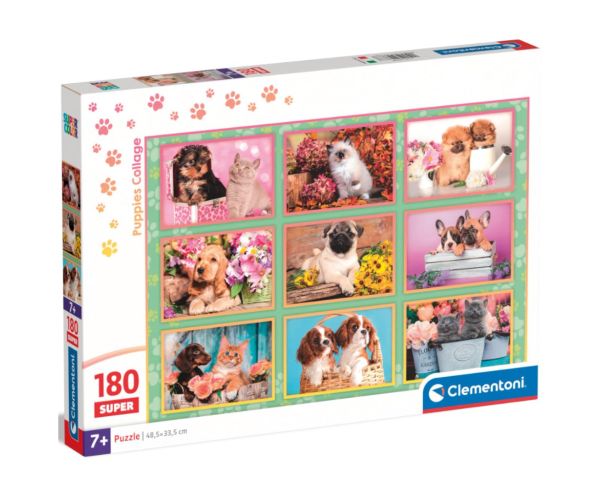 Pas i mačići Super puzzle 180 kom - Clementoni
