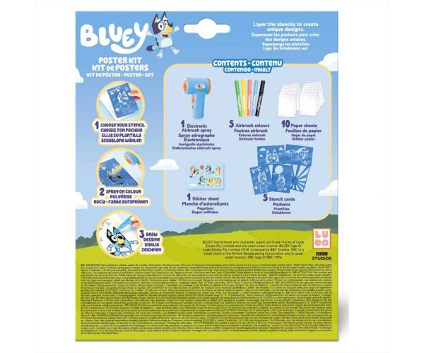 Bluey Airbrush Art poster set za izradu