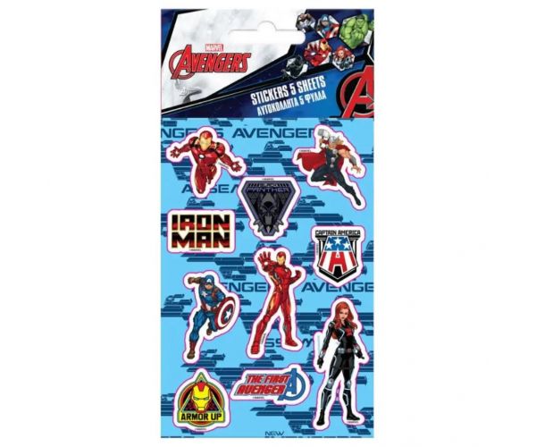Set samoljepljivih naljepnica Marvel Osvetnici 8x12cm u listu 5 kom