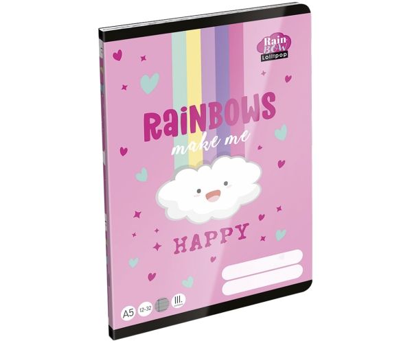 ICO: Lizzysuli Lollipop Rainbow bilježnica s linijama za 3. razred A5 12-32