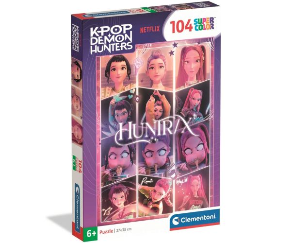 K-Pop demonjuntici Huntrix SuperColor puzzle 104 kom – Clementoni