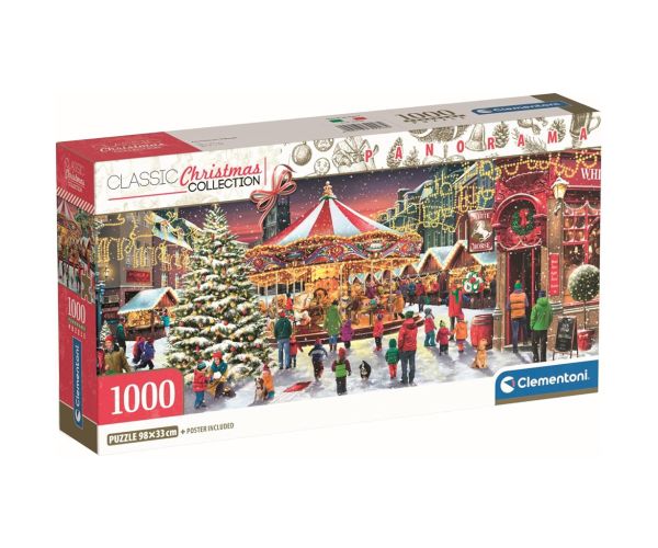 Božićno selo 1000-dijelni panoramski puzzle - Clementoni