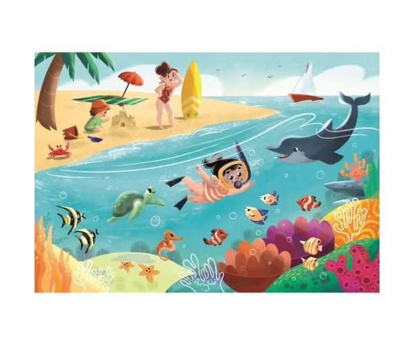 Život na moru supercolor 2 u 1 puzzle 2x60kom - Clementoni
