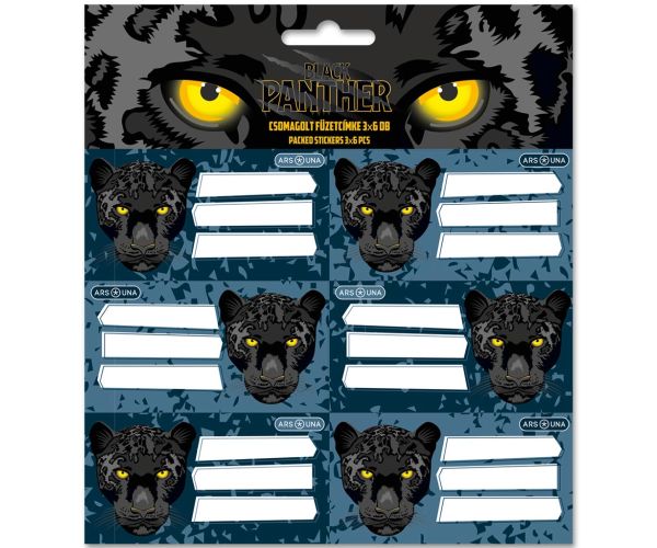 Ars Una: Black Panther pakirane naljepnice za bilježnice 3x6 kom.