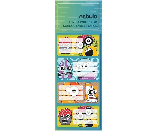 Nebulo: Set od 12 naljepnica za bilježnice s funny čudovištima