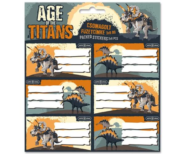 Ars Una: Age of the Titans dinosaur naljepnica s uzorkom 3x6 kom