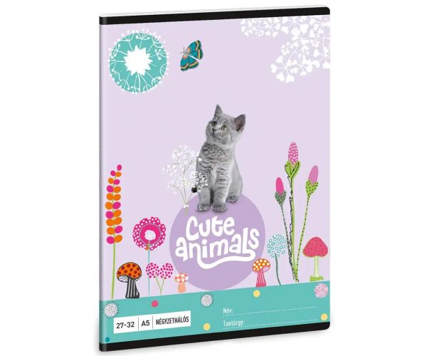 Ars Una: Cute Animals - Kitten bilježnica s kvadratićima A/5