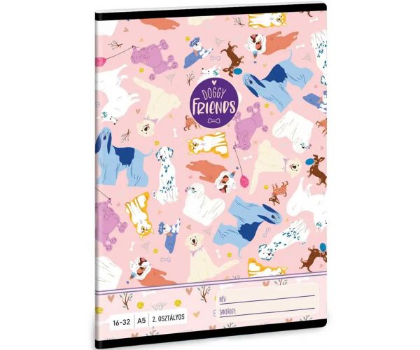 Ars Una: Doggy Friends - Pas 2. razred bilježnica s linijama 32 str. A/5