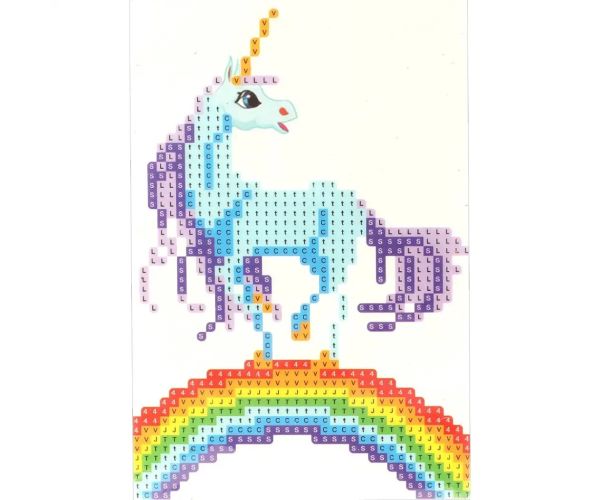 Dijamantni mozaik: Set za slikanje dijamantima jednoroga na duge 10x15cm