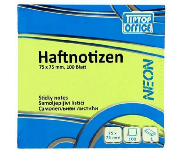 Spirit: Neon zeleni samoljepljivi blokić 75x75mm
