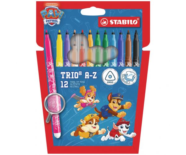 Stabilo: Paw Patrol Trio A-Z trokutasti flomaster set od 12 komada