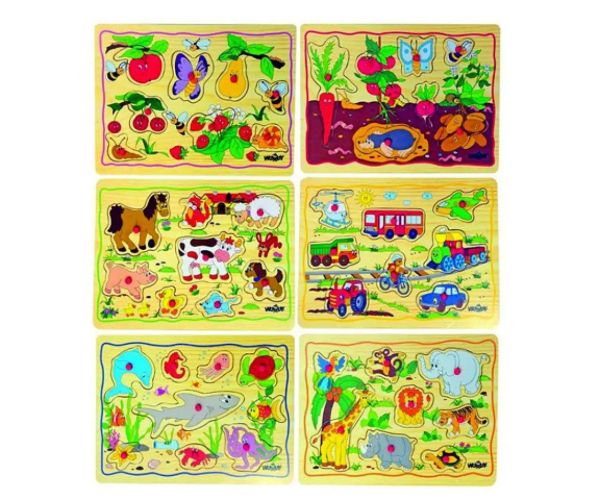 Drvena puzzle s držačem s klinom - Woodyland