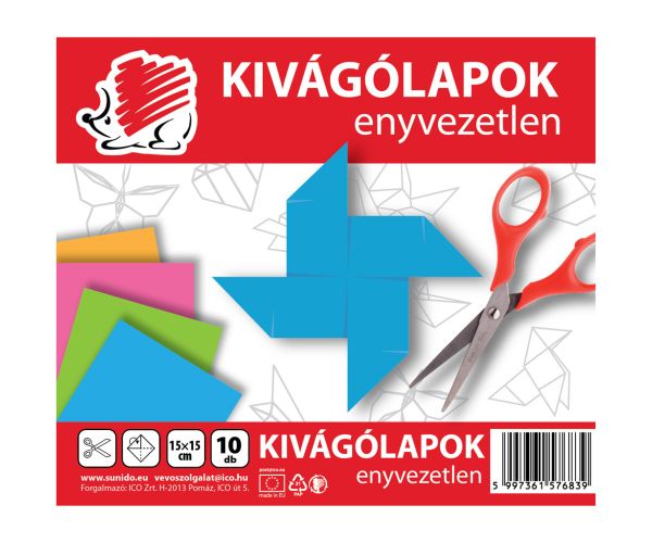 ICO: SÜNI neljepljeni izrezani listovi 15x15 cm 10 listova